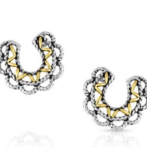 Montana Silversmiths Lucky Montana Gold Horseshoe Earrings